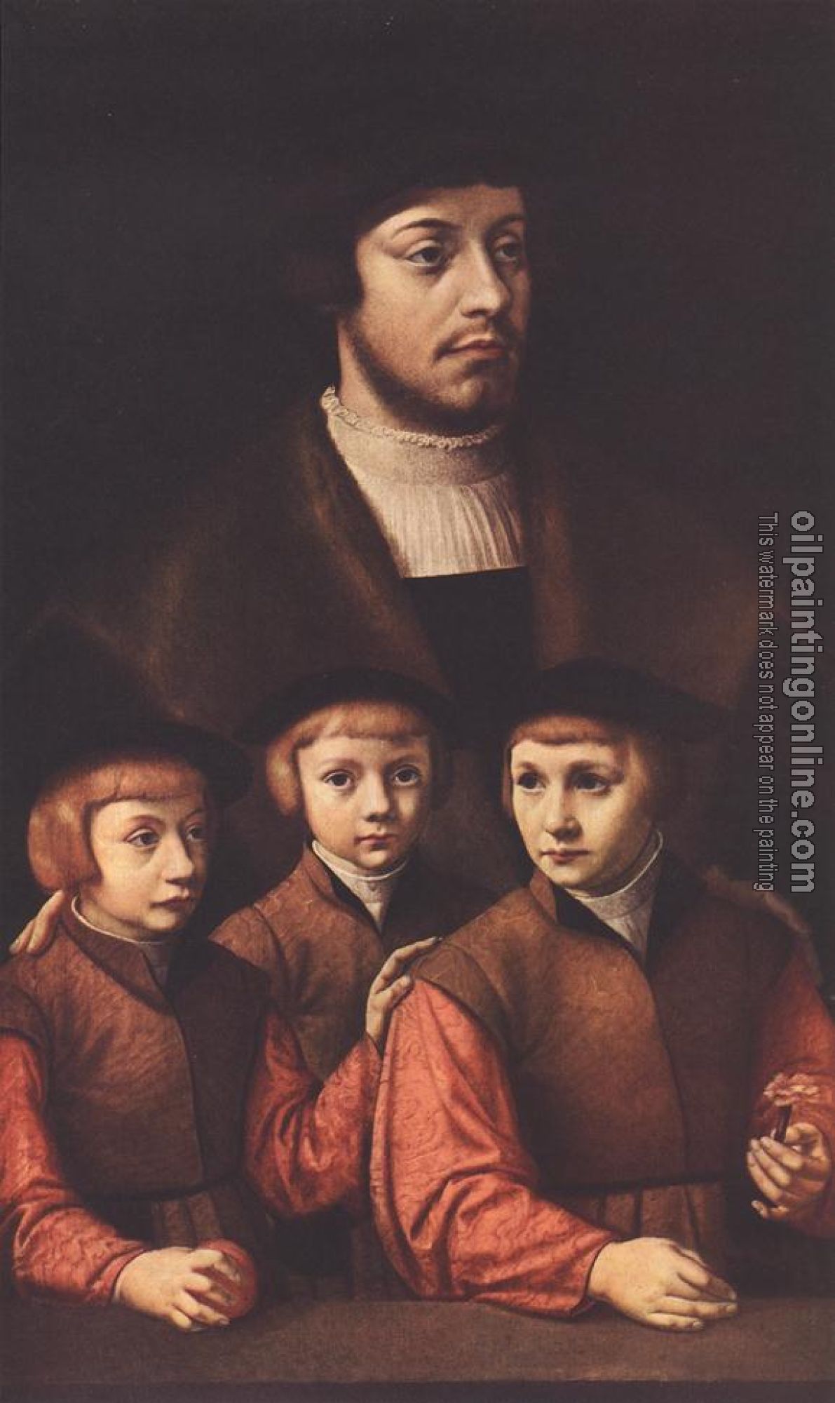 Bruyn, Barthel - Portrait of a Man with Three Sons
